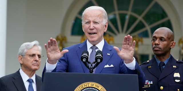 President Joe Biden speaks in the Rose Garden of the White House in Washington, Friday, May 13, 2022, during an event to highlight state and local leaders who are investing American Rescue Plan funding.