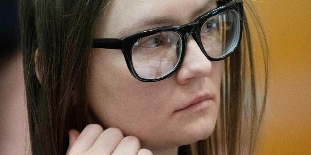 Anna Sorokin, who a New York jury convicted in April 2019 of swindling more than $200,000 from banks and people, looks on during her sentencing at Manhattan State Supreme Court New York, U.S., May 9, 2019.