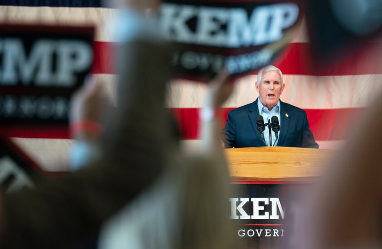 Pence rallies alongside Kemp on eve of Georgia’s G.O.P. primary for governor.