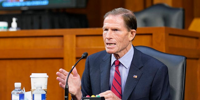 Sen. Richard Blumenthal, D-Conn., speaks before the Senate Judiciary Committee on Oct. 15, 2020, in Washington, D.C.