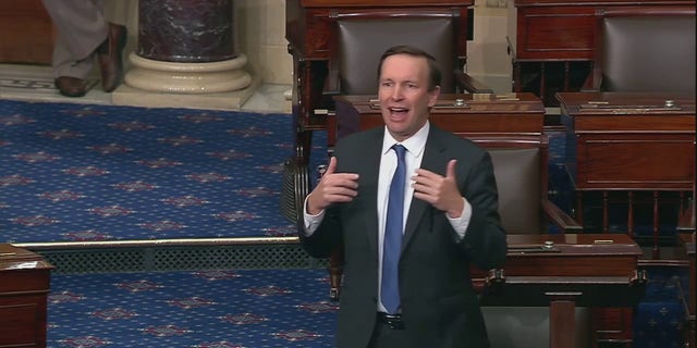 Sen. Chris Murphy speaks from the Senate floor after the school shooting in Uvalde, Texas.