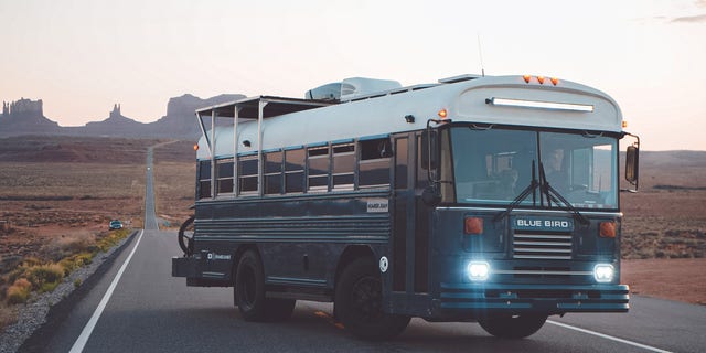 The Watsons' renovated bus – which they named Juan.