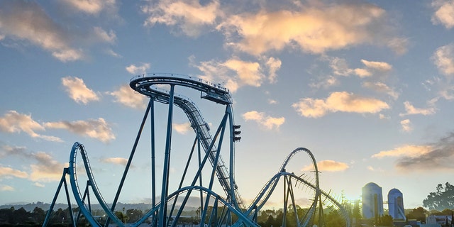 SeaWorld San Diego’s new roller coaster, the Emperor, is pictured.