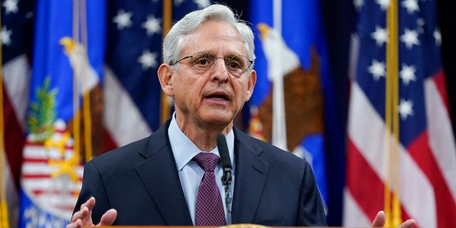 U.S. Attorney General Merrick Garland speaks at the Department of Justice on January 5, 2022 in Washington, DC. Garland addressed the January 6, 2021 attack on the U.S. Capitol.