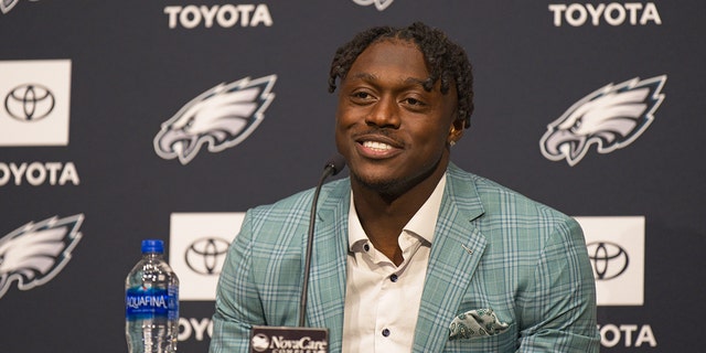 Philadelphia Eagles wide receiver AJ Brown holds a press conference on May 2, 2020 at the NovaCare Complex in Philadelphia, Pa. 