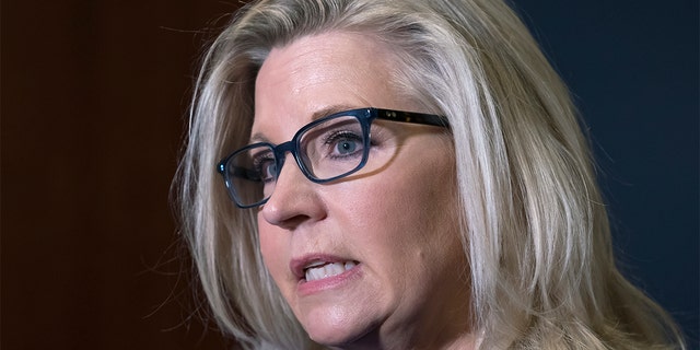 Rep. Liz Cheney, R-Wyo., speaks to reporters after House Republicans voted to oust her from her leadership post as chair of the House Republican Conference at the Capitol in Washington, Wednesday, May 12, 2021. (AP Photo/J. Scott Applewhite)