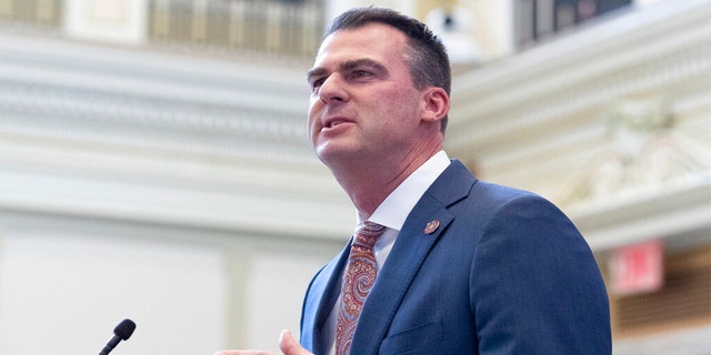 Oklahoma Gov. Kevin Stitt delivers his State of the State address in Oklahoma City.