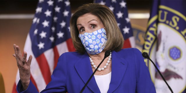 Speaker Nancy Pelosi speaks during a news conference on Capitol Hill on March 19, 2021.