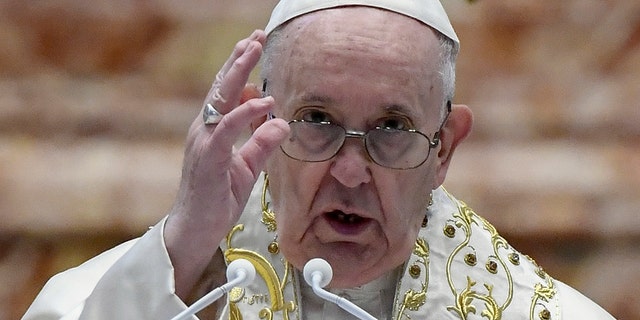 Pope Francis delivers his Urbi et Orbi blessing after celebrating Easter Mass at St. Peter's Basilica at The Vatican Sunday, April 4, 2021, during the COVID-19 coronavirus pandemic.