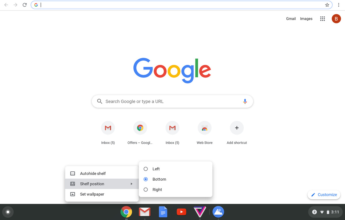 Customize Chromebook desktop