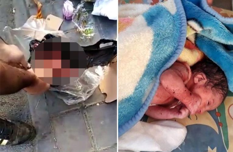 Baby rescued from dumpster by garbage man in shocking video