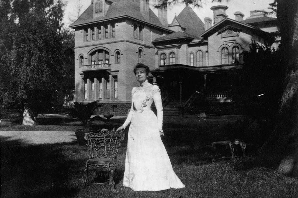Prime suspect Bertha Berner, Jane Stanford’s personal secretary, at her boss’ Palo Alto summer mansion. 
