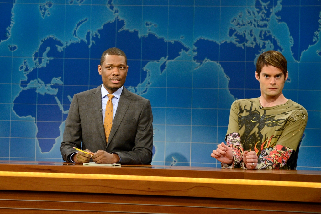 Michael Che and Bill Hader as Stefon on "SNL."