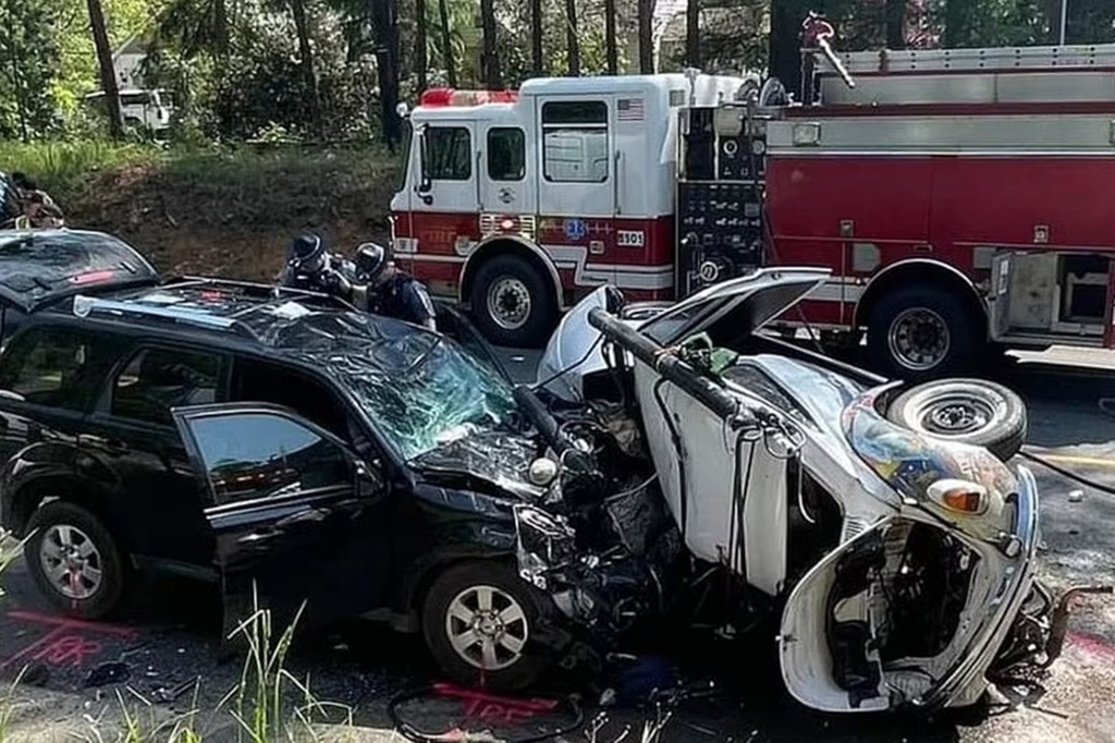 scene of wreck involving Jesse Koz and his Golden Retriever, Shurastey