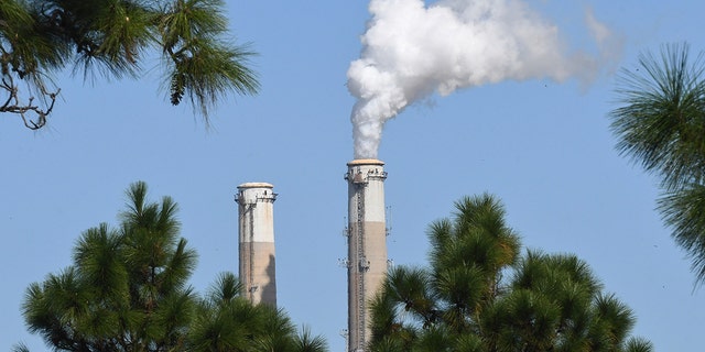 The twin smokestacks at the Stanton Energy Center, a coal-fired power plant.