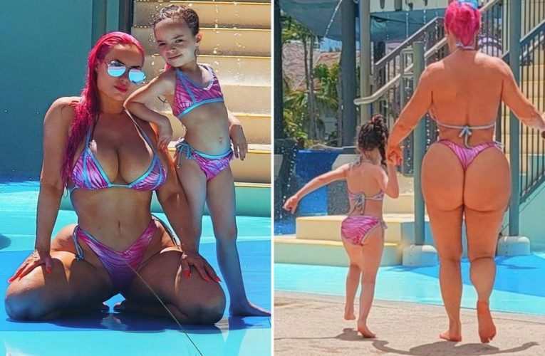 Coco Austin slammed for ‘inappropriate’ G-string bikini at water park