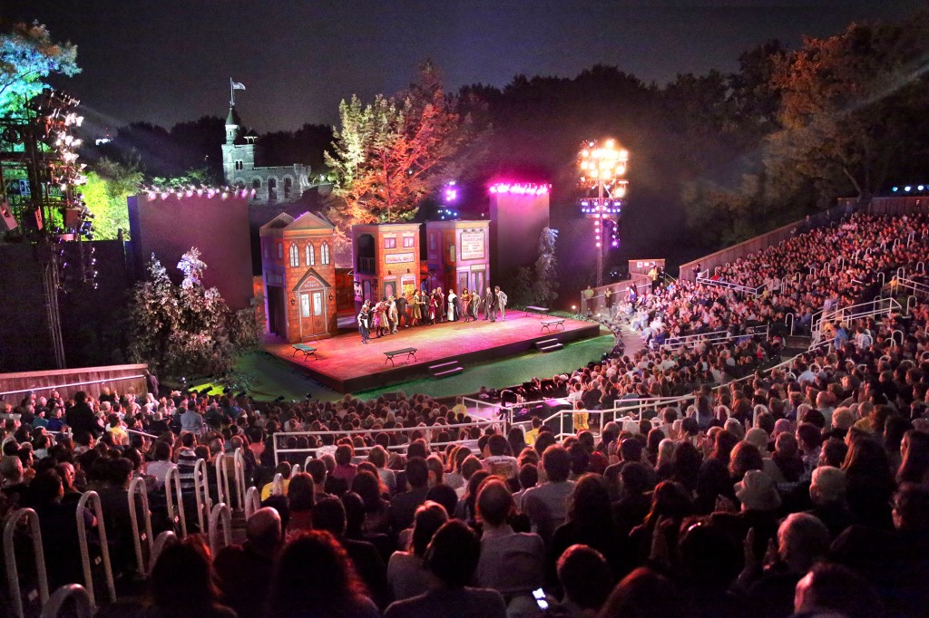 Shakespeare in the Park at the Delacorte Theater.