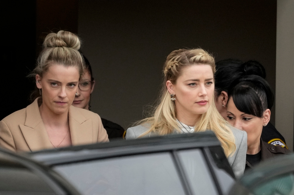 Actress Amber Heard departs the Fairfax County Courthouse 