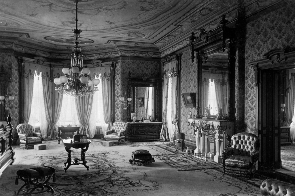 The sight of the first poisoning attempt, Jane Stanford's bedroom in the Stanford mansion.
