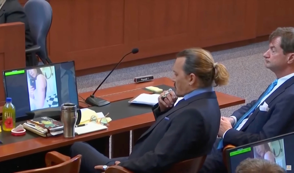 Johnny Depp looks on at closing arguments.