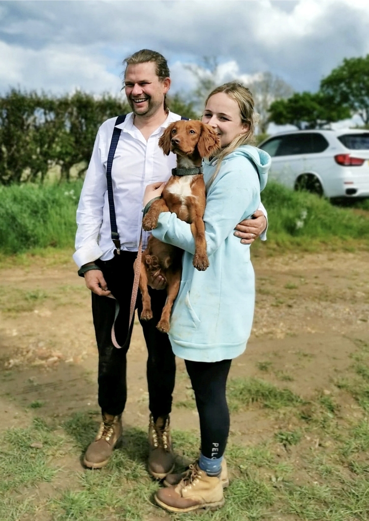 Daniel and Rachel Munday reunited with their puppy