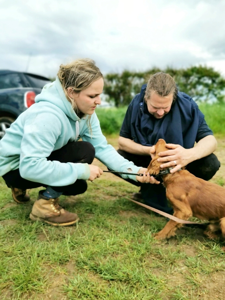 The Mundays with their dog Crash