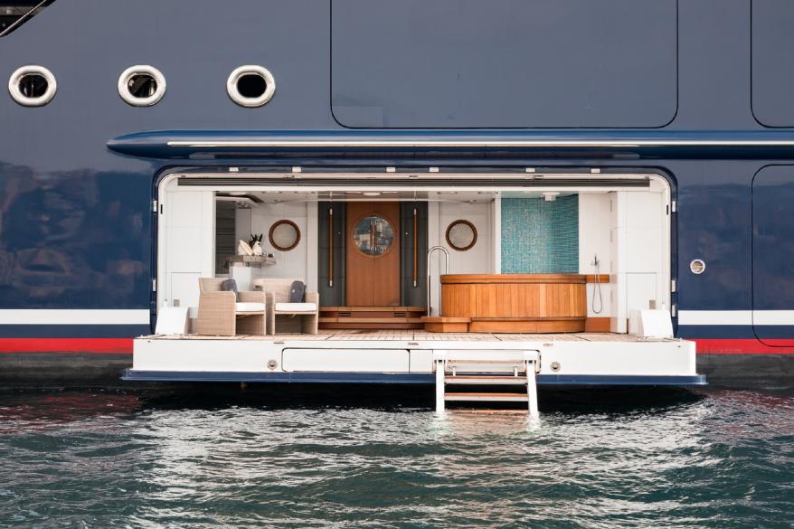 Exterior shot of one of the ship's balconies.