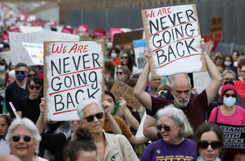 Abortion rights protesters participate in nationwide demonstrations on May 14.