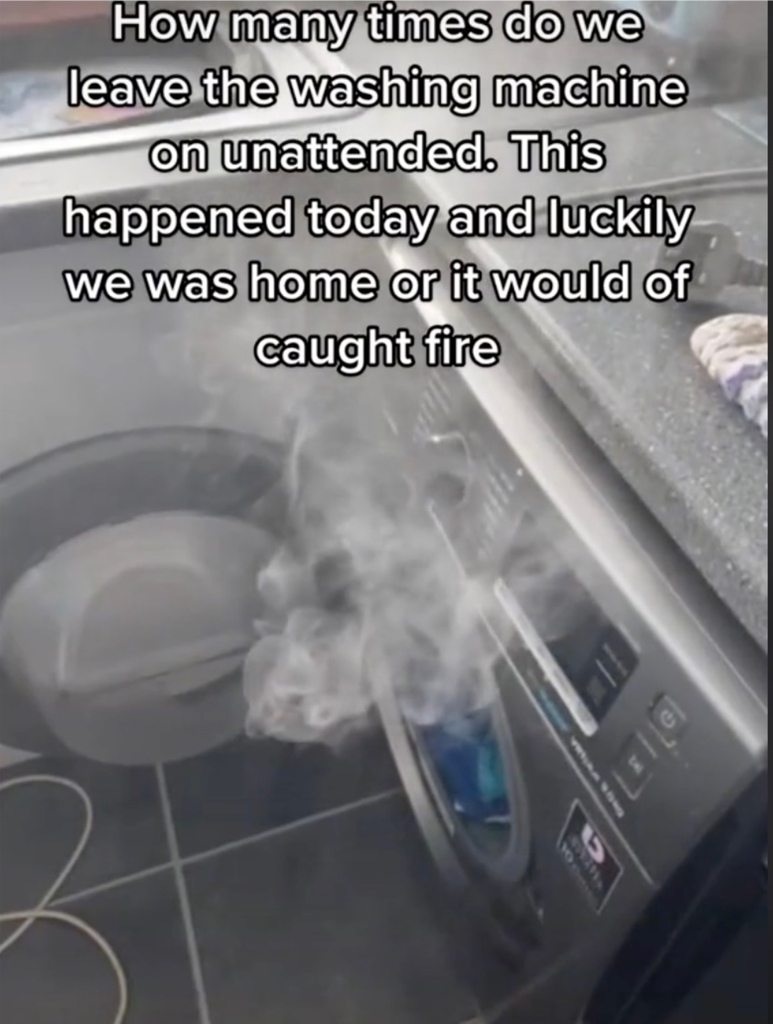 Alan Johnson was shocked to walk into the kitchen and find his washing machine billowing with smoke.