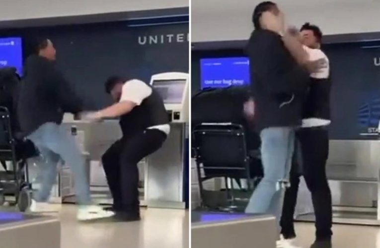 United Airlines worker, passenger trading blows at Newark