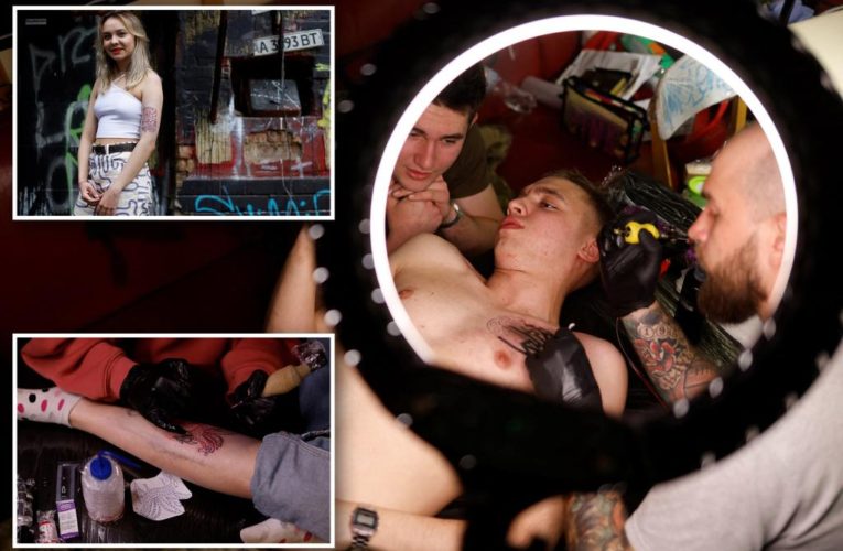 Tattoo marathon raises money for army as Kyiv reawakens