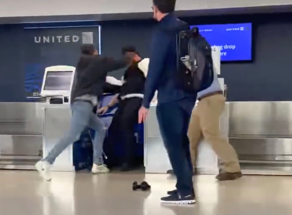 Langley quickly knocked the United employee down when the fight started.