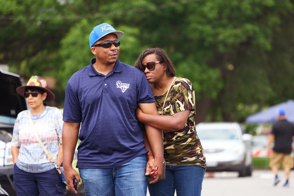 People gather for a wake for Robb Elementary School mass shooting victim Amerie Jo Garza.