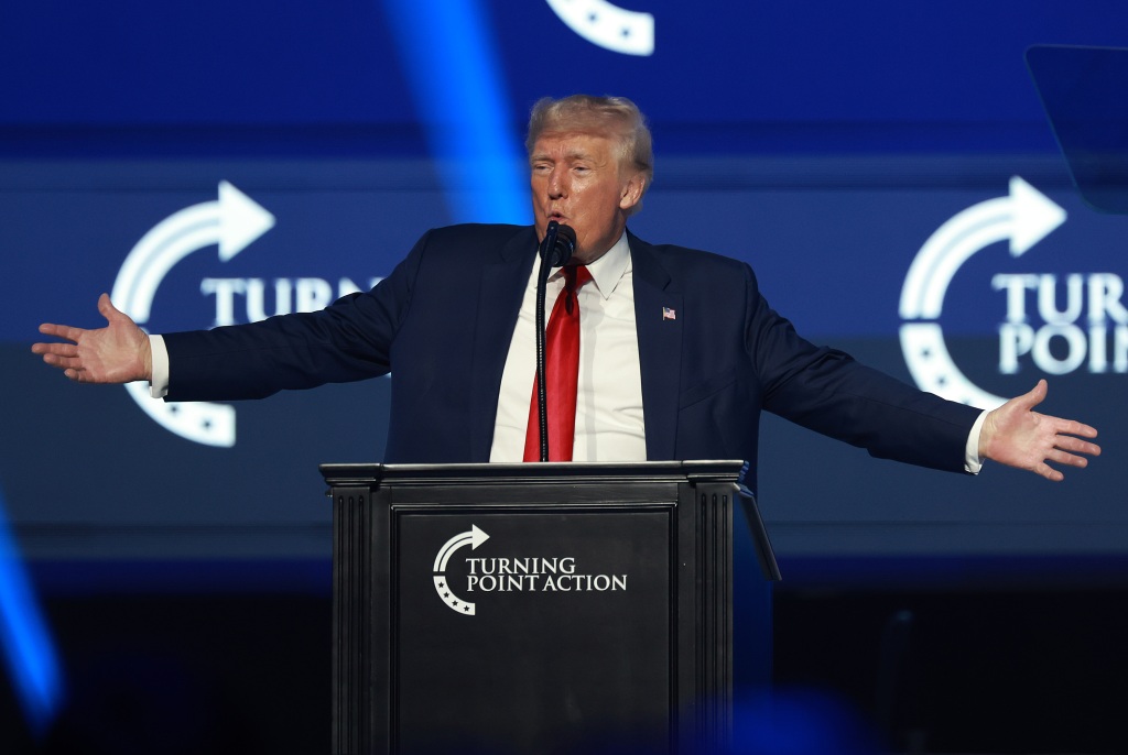 Former President Trump speaks during the Turning Point USA Student Action Summit on July 23, 2022 in Tampa.