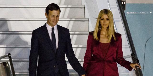 Jared Kushner and his wife, Ivanka Trump, arrive in Warsaw, Poland, July 5, 2017.