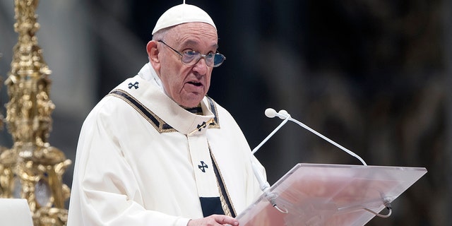 Pope Francis holds his homily during  a Mass on  the Solemnity of the Epiphany at St. Peter's Basilica on Jan. 6, 2022, in Vatican City, Vatican. 