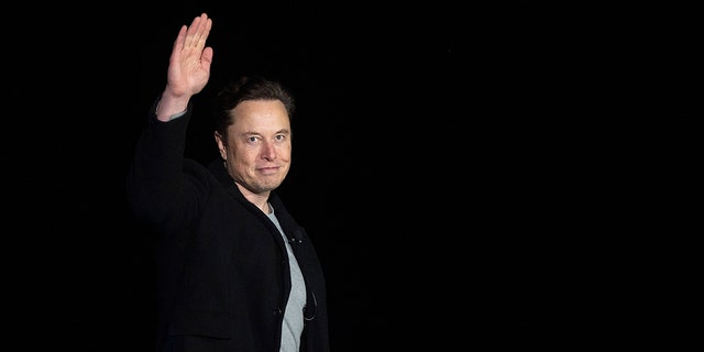 Elon Musk gestures as he speaks during a press conference at SpaceX's Starbase facility near Boca Chica Village in South Texas on February 10, 2022. (Photo by JIM WATSON / AFP) (Photo by JIM WATSON/AFP via Getty Images)