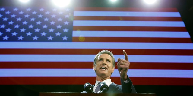 California Democratic gubernatorial candidate Gavin Newsom speaks after being elected governor of the state during an election night party in Los Angeles, California, U.S. November 6, 2018. 