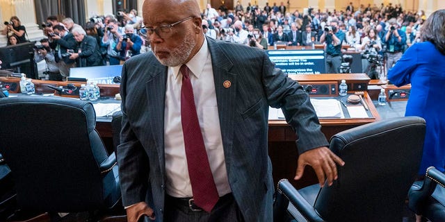 Committee Chairman Rep. Bennie Thompson, D-Miss., leaves for a break during the seventh hearing held by the Select Committee to Investigate the Jan. 6 attack on the U.S. Capitol in the Cannon House Office Building in Washington on July 12, 2022.