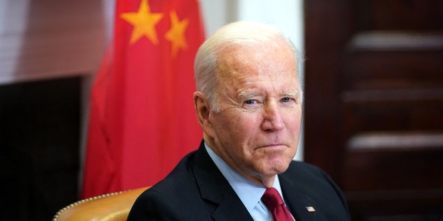 US President Joe Biden meets with China's President Xi Jinping during a virtual summit from the Roosevelt Room of the White House in Washington, D.C., November 15, 2021.