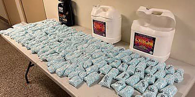 The total street value of the 150,000 pills seized recently in California was estimated to be $750,000, according to the sheriff’s office.