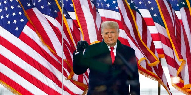 President Donald Trump arrives to speak at a rally near the White House on Jan. 6, 2021.