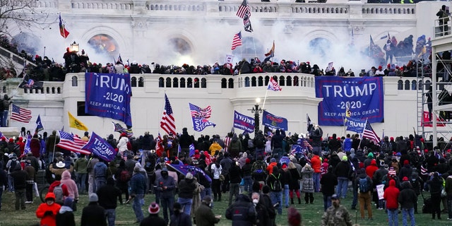 Trump supporters storm the Capitol in Washington on Jan. 6, 2021.