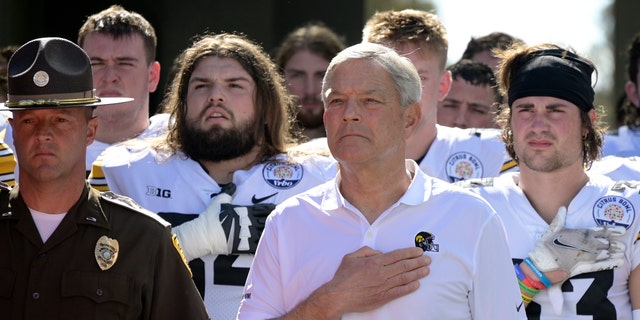 Iowa hired Lorenda Holston as assistant athletic director for diversity, equity, and inclusion and Anthony Embry for the newly created position of athletics academic and diversity coordinator. The announcement comes as the university and head football coach Kirk Ferentz, above, and others face a lawsuit by former football players who allege they faced discrimination and harassment from coaches and staff because they are Black.