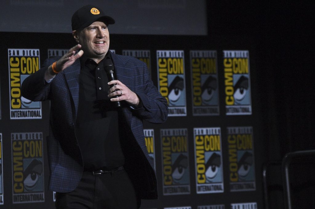Kevin Feige attends a panel for Marvel Studios on day three of Comic-Con International on July 23, 2022, in San Diego.
