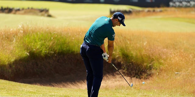 Cameron Tringale of USA plays a shot on the 18th during Day One of the Genesis Scottish Open at The Renaissance Club on July 07, 2022 in North Berwick, Scotland. 