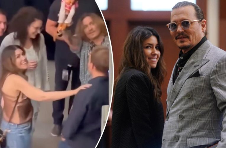 Johnny Depp reunites with attorney Camille Vasquez in Europe