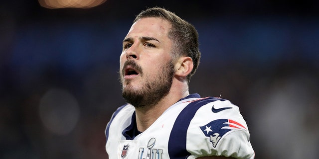 Danny Amendola, #80 of the New England Patriots, looks on against the Philadelphia Eagles during the fourth quarter in Super Bowl LII at U.S. Bank Stadium on February 4, 2018 in Minneapolis, Minnesota.