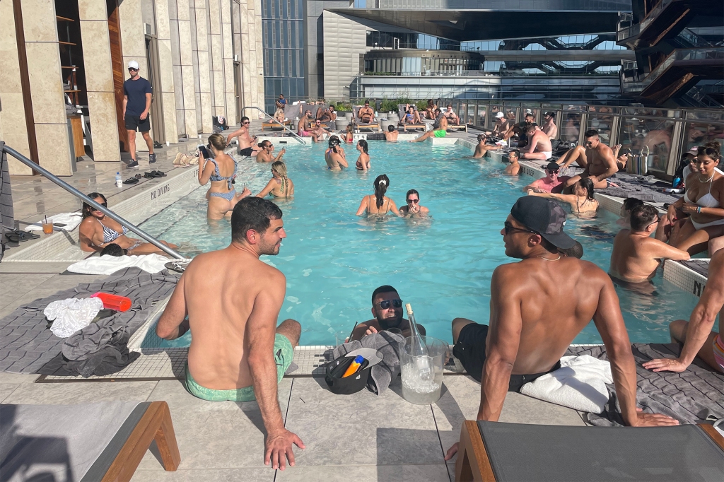 Joseph Bonvouloir said a pool chair at Equinox Hudson Yards can take up to four hours to secure on prime weekends. 