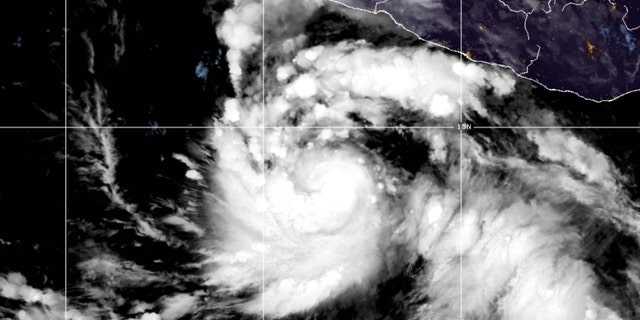 Tropical Storm Estelle southwest of Acapulco, Mexico